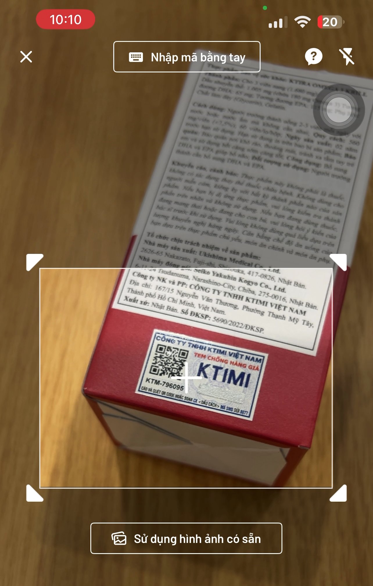 Quét mã QR trên tem